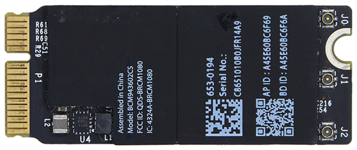 Carte AirPort Wifi Apple pour MacBook Pro Retina 13″ A1502 et 15″ A1398 (2015) 653-0194