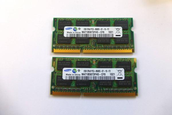 2 x 2 Go RAM SO-DIMM DDR3 PC3-8500S 1066 MHz – Compatible MacBook Pro, Mac mini et iMac